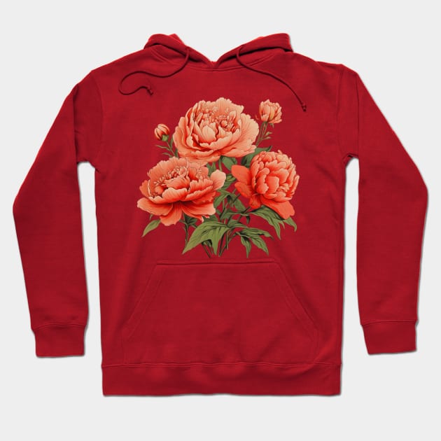 Peonies Hoodie by OscarVanHendrix